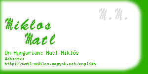 miklos matl business card