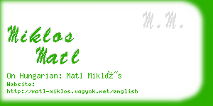 miklos matl business card
